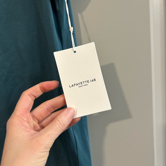 Lafayette 148 New York Blue Short Sleeve Tee - Picture 3 of 5